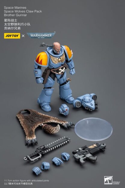 Warhammer 40k Actionfigur 1/18 Space Marines Space Wolves Claw Pack Brother Gunnar 12 cm – Bild 8