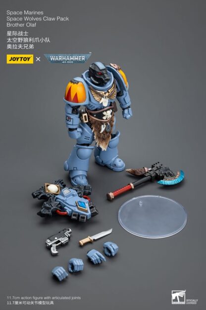 Warhammer 40k Actionfigur 1/18 Space Marines Space Wolves Claw Pack Brother Olaf 12 cm – Bild 8