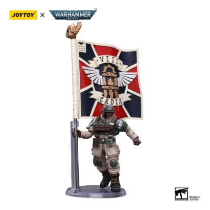 Warhammer 40k Actionfigur 1/18 Astra Militarum Cadian Command Squad Veteran with Regimental Standard 12 cm – Bild 4