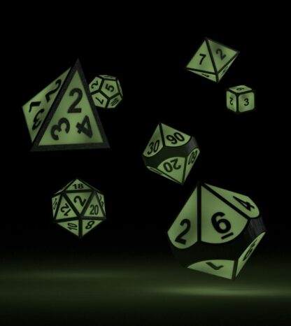 Oakie Doakie Dice Würfel RPG-Set Metal Glow in the Dark - Druid's Blaze (7) – Bild 2