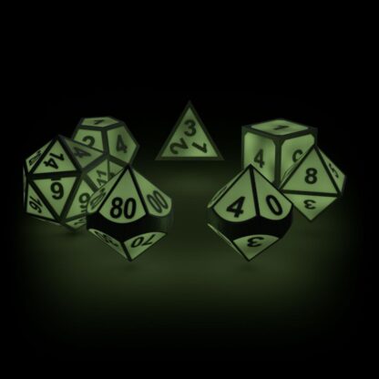 Oakie Doakie Dice Würfel RPG-Set Metal Glow in the Dark - Druid's Blaze (7) – Bild 3