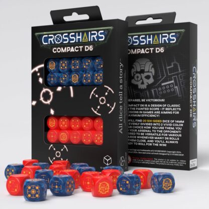 Crosshairs Compact D6 Würfel Set Kobalt&Rot (20) – Bild 2