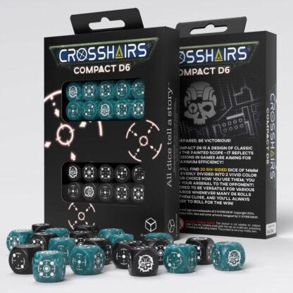 Crosshairs Compact D6 Würfel Set Stürmisch & Schwarz (20) – Bild 2