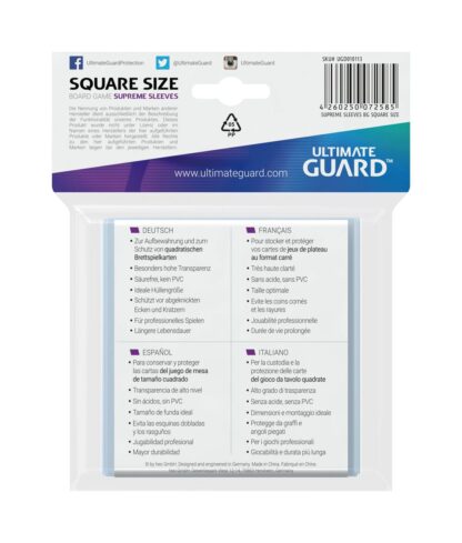 Ultimate Guard Supreme Sleeves für Brettspielkarten Quadratisch (50) – Bild 3