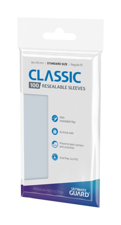 Ultimate Guard Classic Sleeves wiederverschließbar Standardgröße Transparent (100) – Bild 2