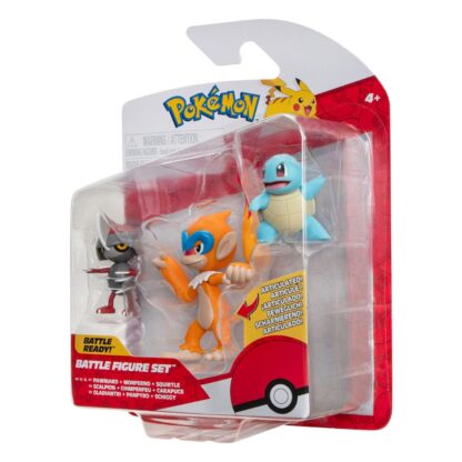 Pokémon Battle Figure Set Figuren 3er-Pack Gladiantri, Schiggy #1, Panpyro 5 cm – Bild 2