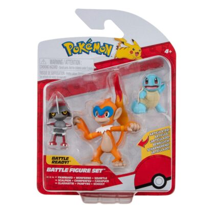 Pokémon Battle Figure Set Figuren 3er-Pack Gladiantri, Schiggy #1, Panpyro 5 cm – Bild 5