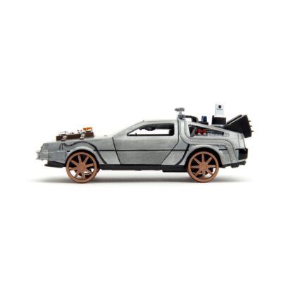 Zurück in die Zukunft III Hollywood Rides Diecast Modell 1/32 DeLorean Time Machine Railroad Wheels – Bild 3