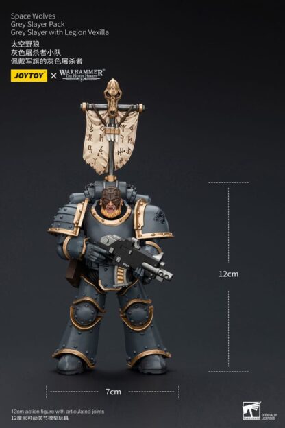 Warhammer The Horus Heresy Actionfigur 1/18 Space Wolves Grey Slayer Pack Grey Slayer With Legion Vexilla 12 cm – Bild 9