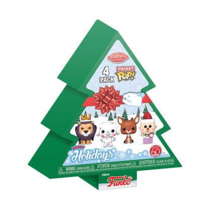 Rudolph Holiday 2024 Pocket POP! Vinyl Schlüsselanhänger 4er-Pack Tree Holiday Box 4 cm