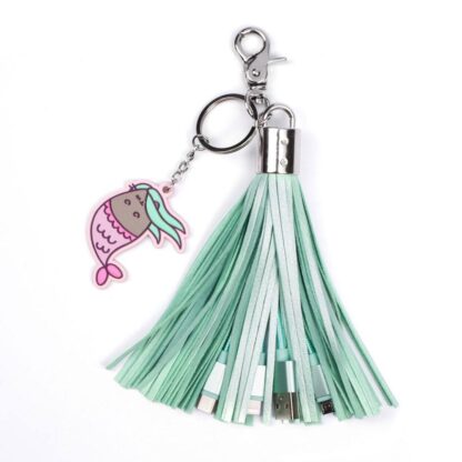 Pusheen USB Ladekabel 3in1 mit Schlüsselanhänger Tassel