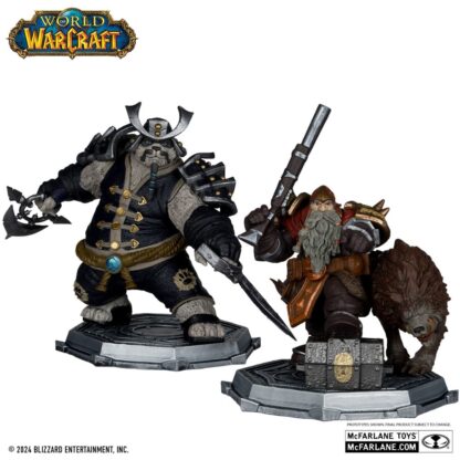 World of Warcraft PVC Statuen 2er-Pack 1/12 Dwarf Hunter: Beast Master & Pandaren: Monk (Gold Label) 15 cm