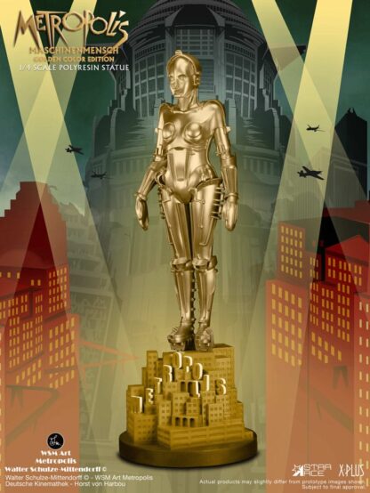 Metropolis Statue 1/4 Maschinenmensch Metallic Gold 40 cm – Bild 2