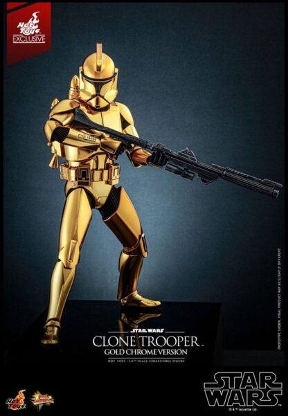 Star Wars Actionfigur 1/6 Clone Trooper (Gold Chrome Version) Exclusive 30 cm – Bild 10