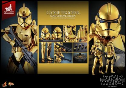 Star Wars Actionfigur 1/6 Clone Trooper (Gold Chrome Version) Exclusive 30 cm – Bild 17