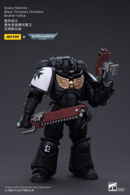 Warhammer 40k Actionfigur 1/18 Space Marines Black Templars Outriders Brother Valtus 14 cm – Bild 2