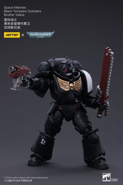 Warhammer 40k Actionfigur 1/18 Space Marines Black Templars Outriders Brother Valtus 14 cm – Bild 5