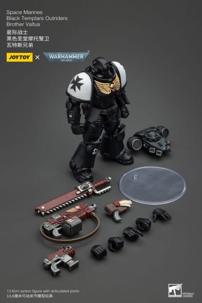 Warhammer 40k Actionfigur 1/18 Space Marines Black Templars Outriders Brother Valtus 14 cm – Bild 8