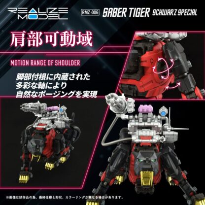 Zoids Plastic Model Kit 1/100 RMZ-006 Saber Tiger Schwarz Special 19 cm – Bild 8