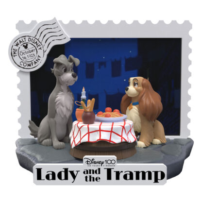 Disney 100th Anniversary D-Stage PVC Diorama Lady And The Tramp 12 cm - Stark beschädigte Verpackung