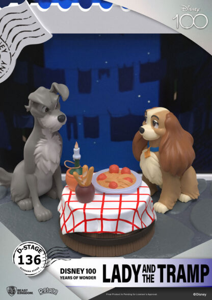 Disney 100th Anniversary D-Stage PVC Diorama Lady And The Tramp 12 cm - Stark beschädigte Verpackung – Bild 10