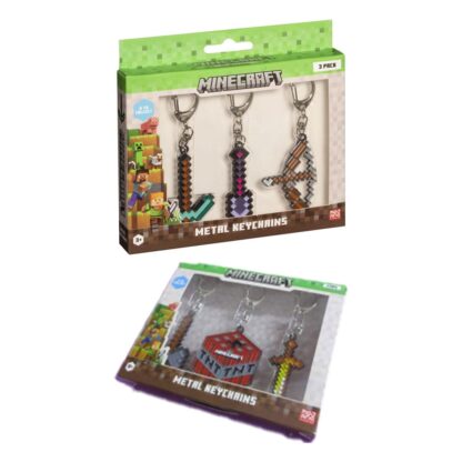 Minecraft 3-Pack Schlüsselanhänger Sortiment (12)