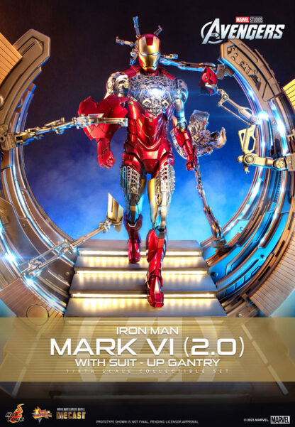 Marvel's The Avengers Movie Masterpiece Diecast Actionfigur 1/6 Iron Man Mark VI (2.0) mit Suit-Up Gantry 32 cm - Beschädigte Verpackung – Bild 2