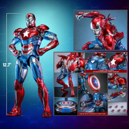 Marvel Comic Diecast Masterpiece Actionfigur 1/6 Iron Patriot Hot Toys Exclusive 32 cm – Bild 20