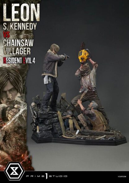 Resident Evil 4 Ultimate Premium Masterline Series Statue 1/4 Leon S. Kennedy vs. Chainsaw Villager 76 cm – Bild 12