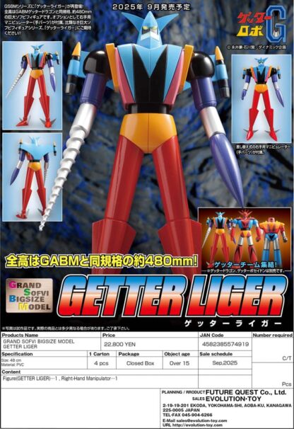 Getter Robo Grand Sofvi Bigsize Model PVC Statue Getter Liger 48 cm – Bild 5