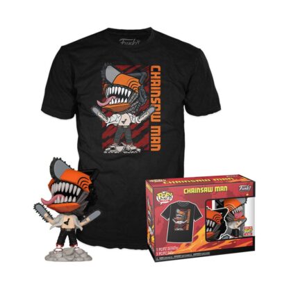 Chainsaw Man POP! & Tee Vinyl Figur & T-Shirt Set Chainsaw Man Leaping