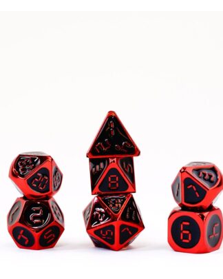 FanRoll Würfel Set Red with Black Enamel (7)